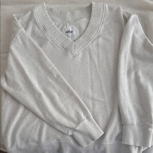 Aerie Women's V-Neck Sweater in White